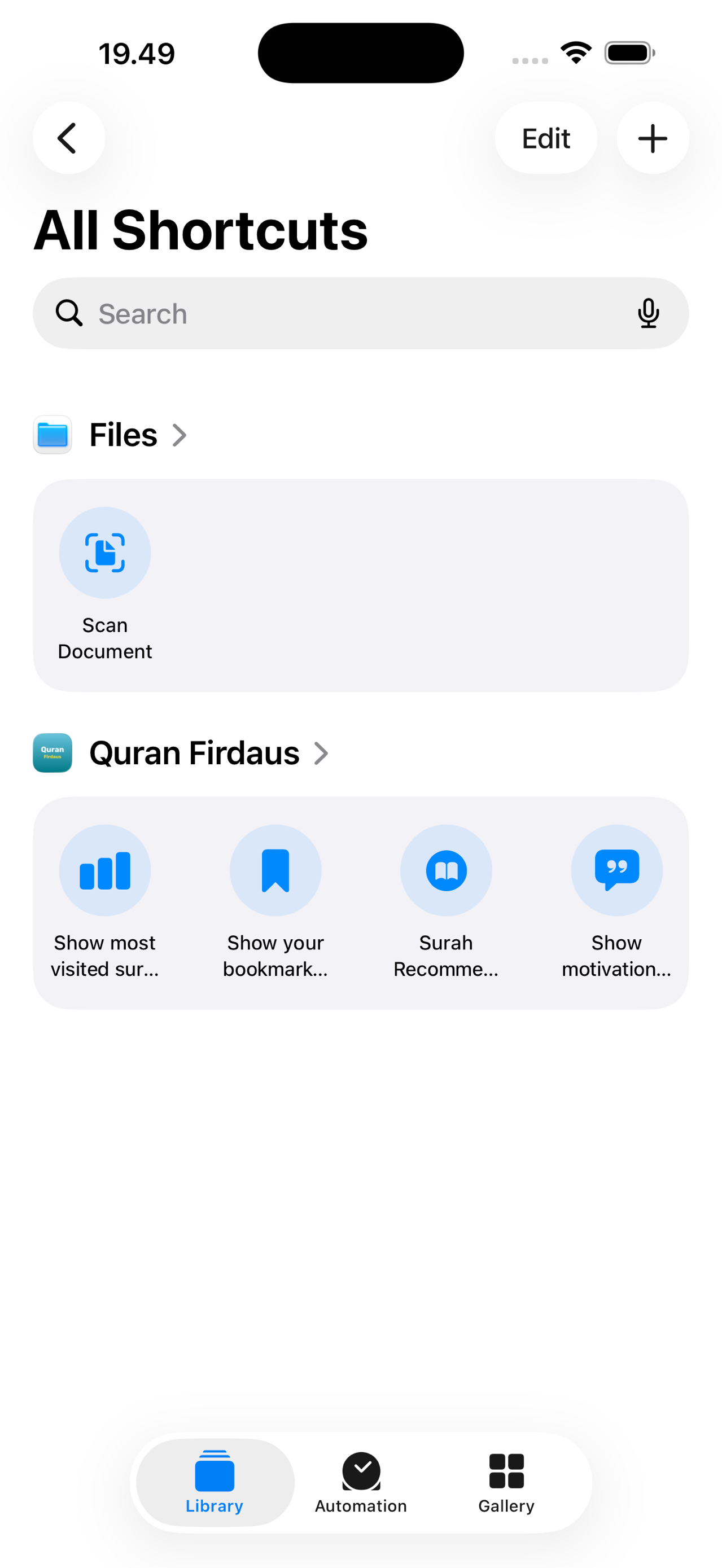 Quran Firdaus Siri Shortcuts